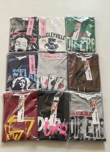 1688 T-shirt masculino de alta qualidade de atacado 400 gramas de impressão americana peso pesado de algodão puro mangas curtas com exportação de mercadorias suficiente