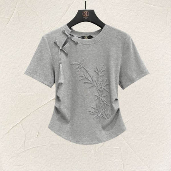 Camisa feminina de algodão com estampado