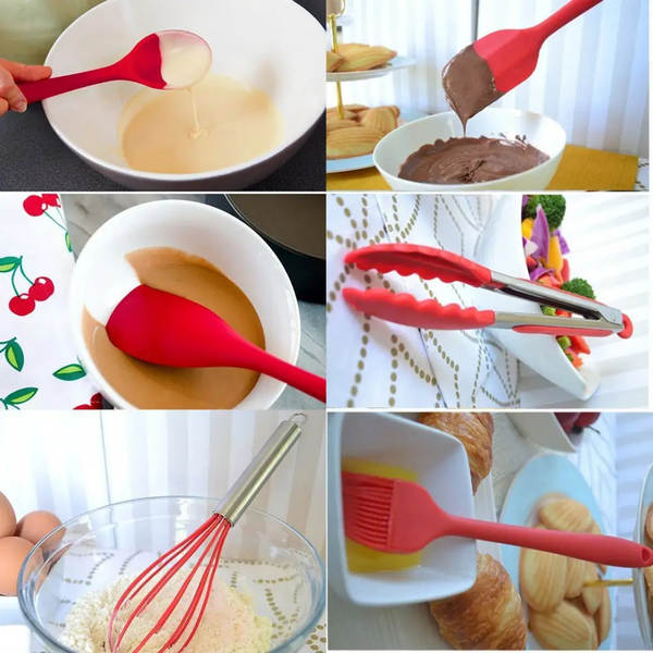 Conjunto de Utensílios de Cozinha de Silicone