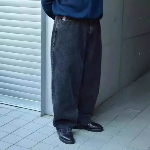 Cross-border e-commerce caricatura de rua estampado jeans azul retro calças meninos meninos grandes meninos jeans Y2K hip hop