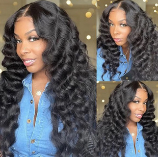 Peruca frontal de renda 5x5 Pixie Curly 300 Density cabelo humano SDD