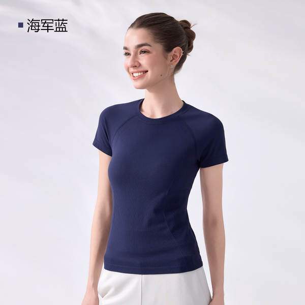 Camiseta esportiva feminina de malha