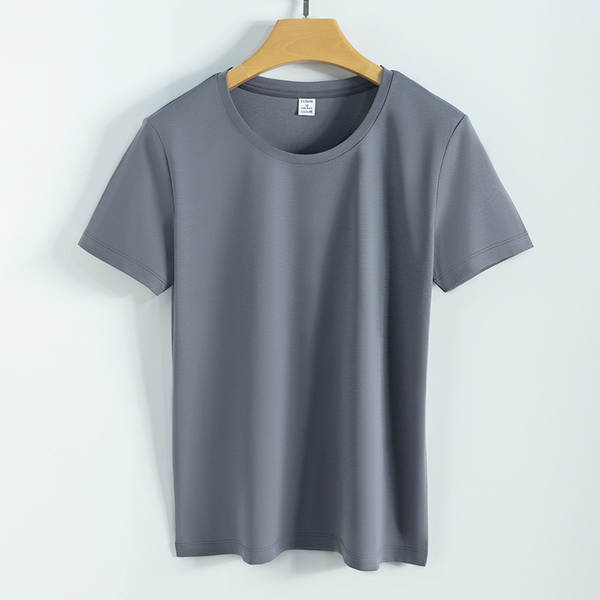 Camiseta feminina de algodão curta