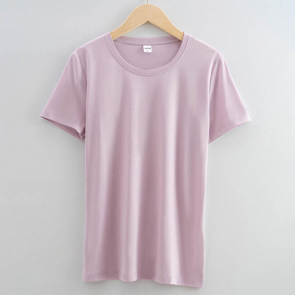 Camiseta feminina de algodão curta