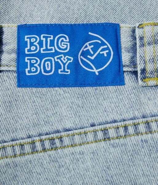 Polar Big Boy jeans Y2K Hip-Hop desenho de desenho animado penteado azul solto jeans homens