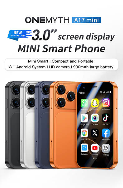 TK mini celular a17mini Android inteligente 3,0 polegadas de tela dupla placa de reposição para estudantes