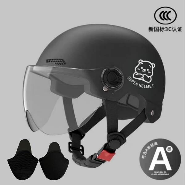 Novo modelo nacional 3C certificado capacete elétrico para motocicletas masculino e feminino quatro temporadas chapéu de segurança geral para adultos semicondutores