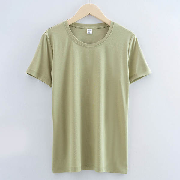 Camiseta feminina de algodão curta