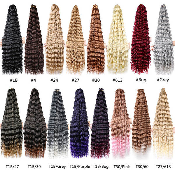 32inch Deep Wave Bulk Hair Fibra de cabelo de alta temperatura