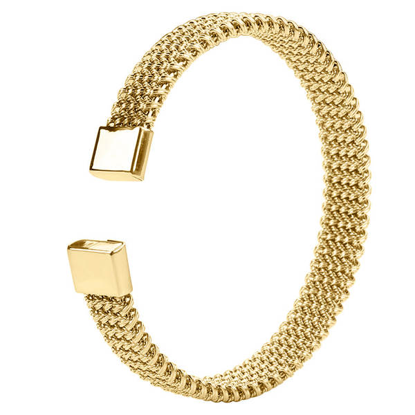 Pulseira de Aço com Detalhe em Ouro 18k