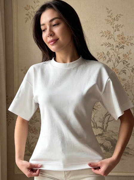 Camiseta feminina curta de manga