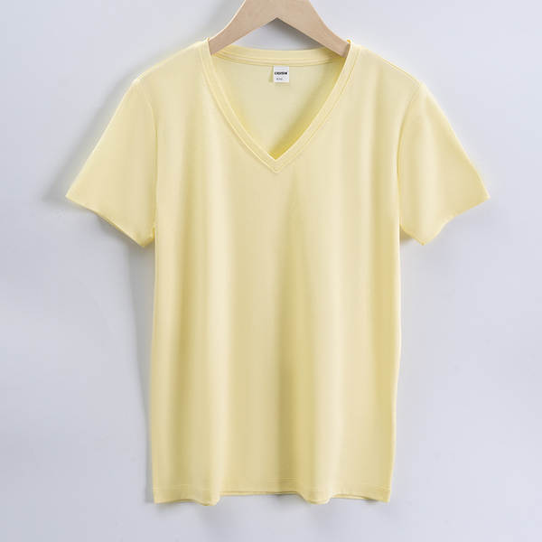 Camiseta feminina de algodão curta
