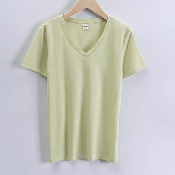 Camiseta feminina de algodão curta