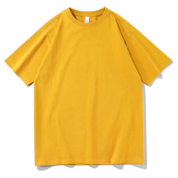T-shirt de algodão puro para homens de peso pesado de 230 g de pulso diário para homens de pulso curto