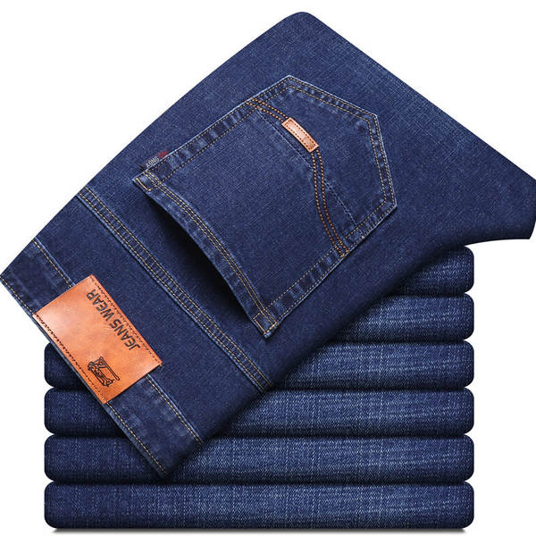 Fabricante de vendas diretas de jeans fina de verão de 2026 para homens de calça reta corpos flexíveis calças de lazer para homens jovens calças
