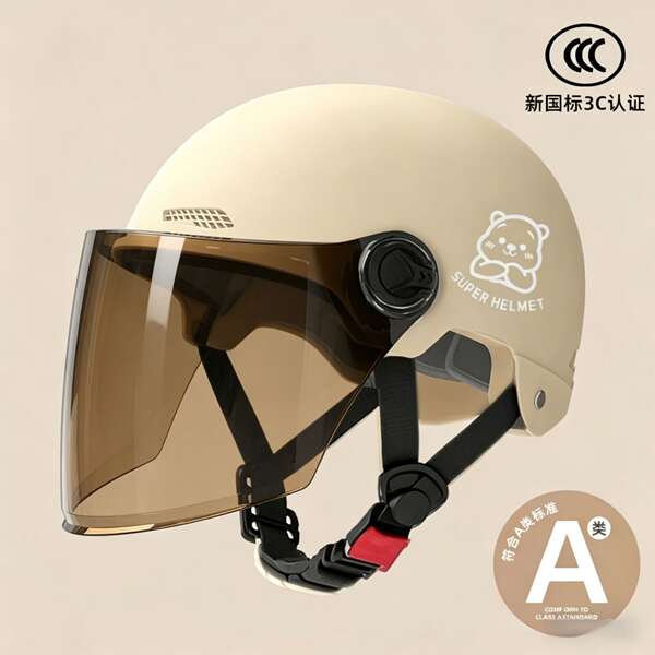 Novo modelo nacional 3C certificado capacete elétrico para motocicletas masculino e feminino quatro temporadas chapéu de segurança geral para adultos semicondutores