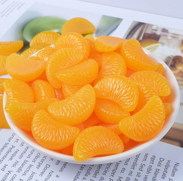 Simulação de resina Folhas de laranja Acessórios de folhas de frutas Material de casca de creme de celular Acessórios de orelhas DI