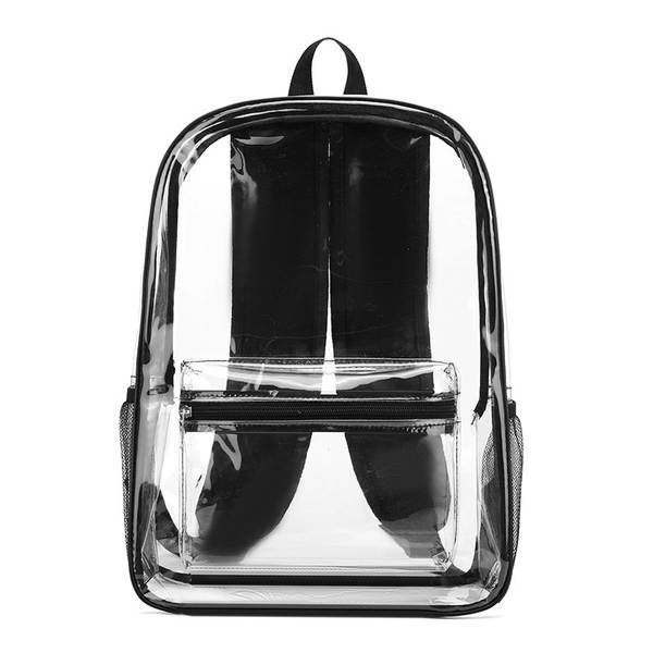 Amazon Transboundary Supply Transparente backpack pvc duplo ombro saco pvc saco grande capacidade saco estudante