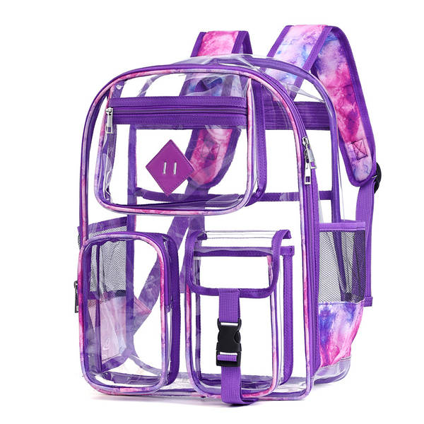 Amazon Transboundary Supply Transparente backpack pvc duplo ombro saco pvc saco grande capacidade saco estudante