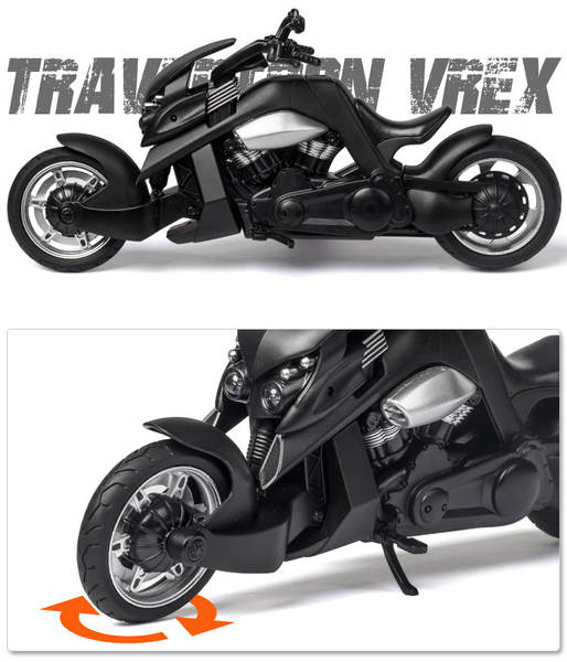 Modelos de automóveis de alumínio 1:12 Yamaha Tirana Motorcycle Voz com brinquedos de luzes de brinquedos de automóveis de música