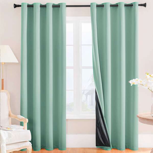 Cortinas de comércio exterior transfronteiriças de tela de tecido da Ásia do Sul totalmente cobertas Amazon temu explosão impermeável cortinas de isolamento puro acabado