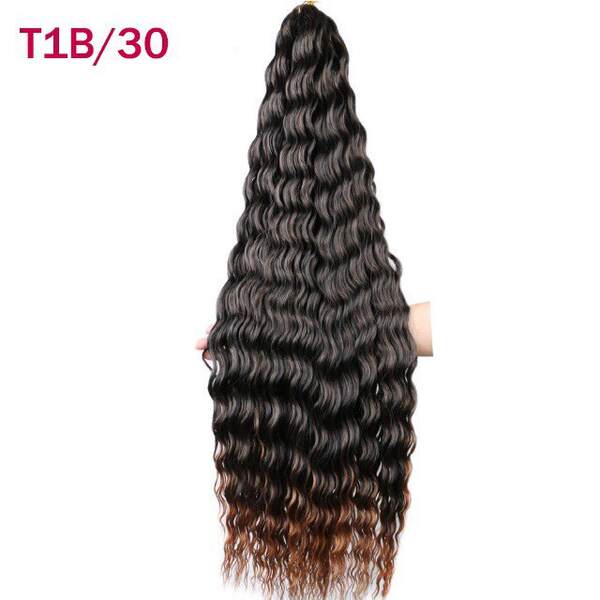 32inch Deep Wave Bulk Hair Fibra de cabelo de alta temperatura