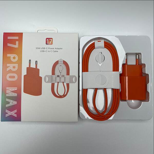 Cabeça de carregamento de celular padrão europeu pd20w para Apple 15 carregador iPad kit linha de dados pd 35w