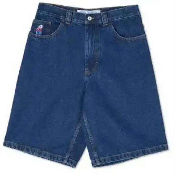 Polar Big Boy jeans Y2K Hip-Hop desenho de desenho animado penteado azul solto jeans homens