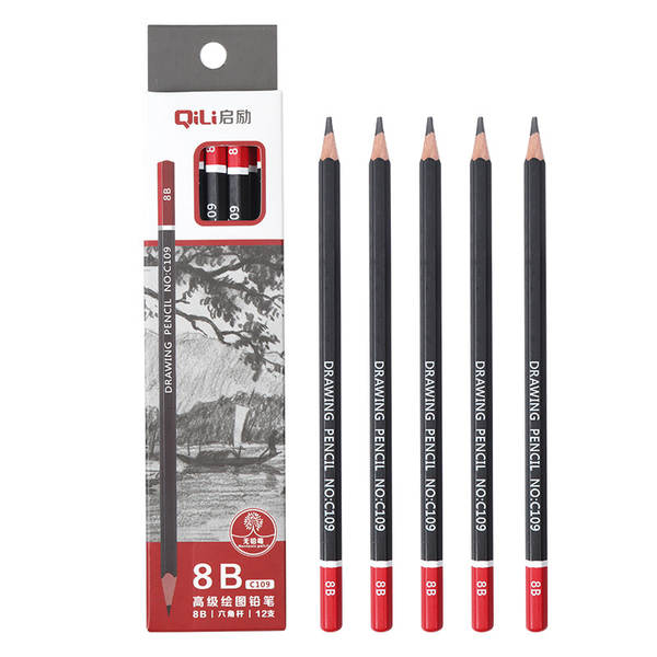 Desenho de lápis de arte 2B lápis 2b uma caixa estudante pintura 2h-14b desenho de madeira de madeira rápida de escrita de lápis kit atacado