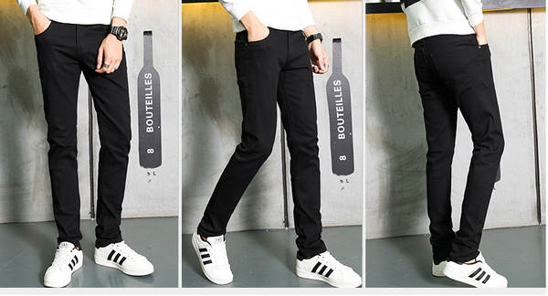 Calça Jeans Preta Masculina Elástica