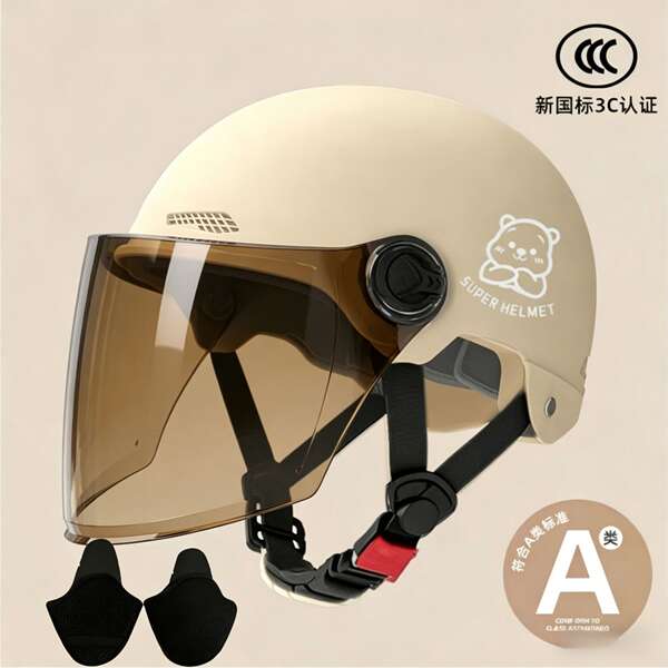 Novo modelo nacional 3C certificado capacete elétrico para motocicletas masculino e feminino quatro temporadas chapéu de segurança geral para adultos semicondutores