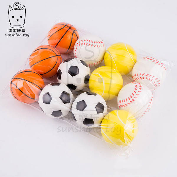Venda quente transfronteiriça de despressão 63mm futebol basquete esponja bola de esponja pu bola de esponja brinquedos tênis bola de pressão