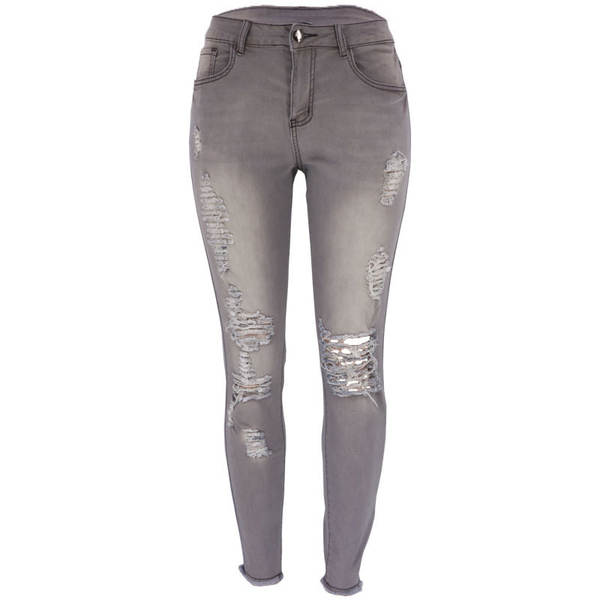 Verão Amazon dinheiro atacado de alta pontuação nove buracos buracos roupas femininas pernas apertadas pênalti jeans de moda