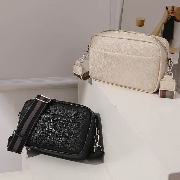 Bolsa feminina de couro PU preta