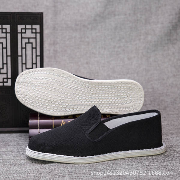 Sapatos de inverno para homens Pequim velhos sapatos de algodão preto de algodão