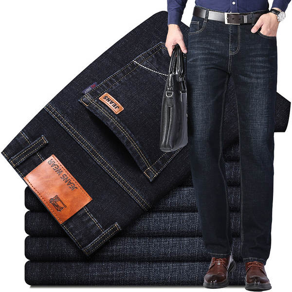 Fabricante de vendas diretas de jeans masculinos de primavera e verão de luxo boa qualidade resiliente negócios de lazer homens jeans calças longas