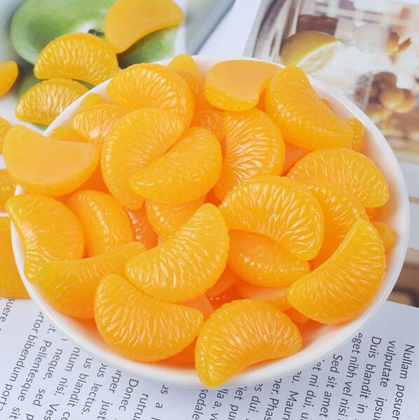 Simulação de resina Folhas de laranja Acessórios de folhas de frutas Material de casca de creme de celular Acessórios de orelhas DI