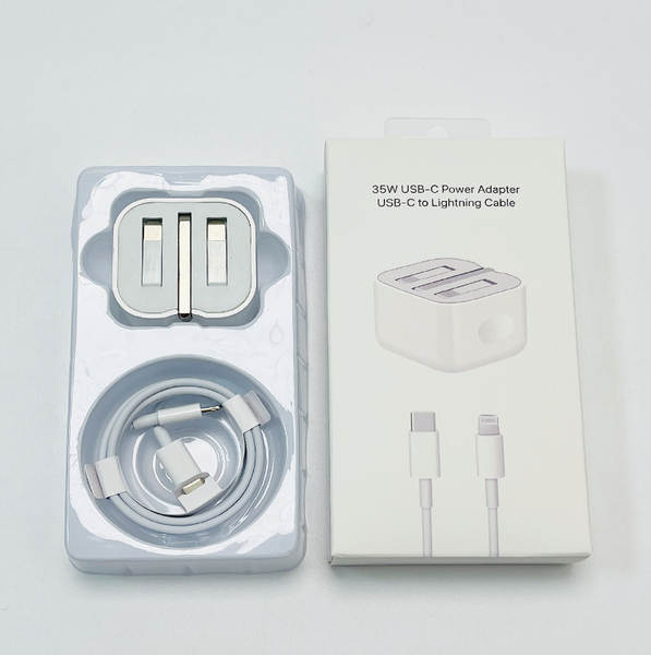 Cabeça de carregamento de celular padrão europeu pd20w para Apple 15 carregador iPad kit linha de dados pd 35w