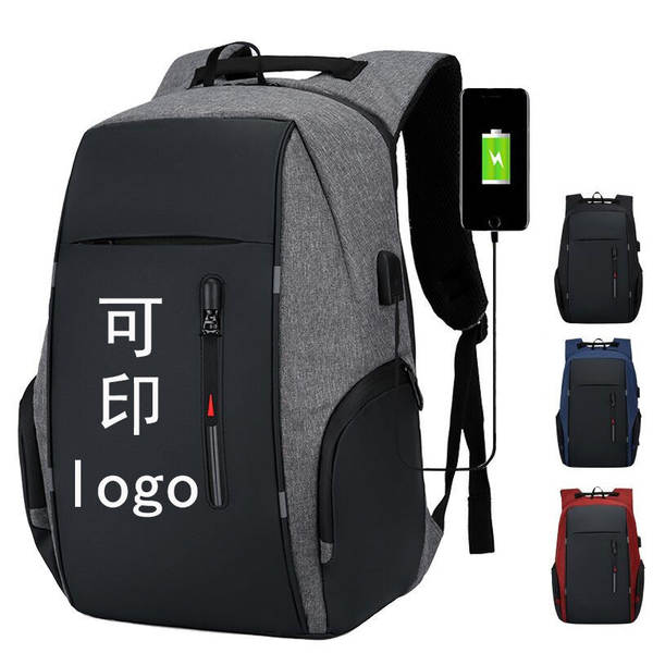 Pacote de negócios transfronteiriço para homens Pacote de laptop Pacote USB multifuncional Pacote de ombro duplo de grande capacidade Logo de impressão