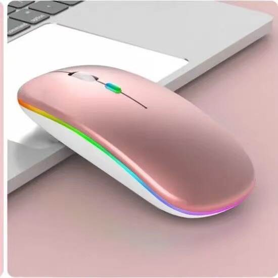 Fonte de fábrica RGB dual-modelo portátil sem fio mouse de baixo som Type-C carregamento em atacado