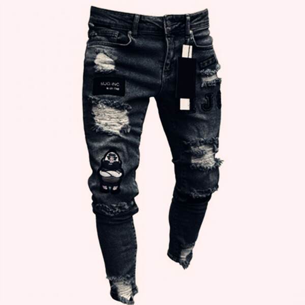 Jeans masculinoswisheBay Pequenos Pés Quente Venda de Calças masculinasJeans 4X Bandeira Transfronteiriça LS