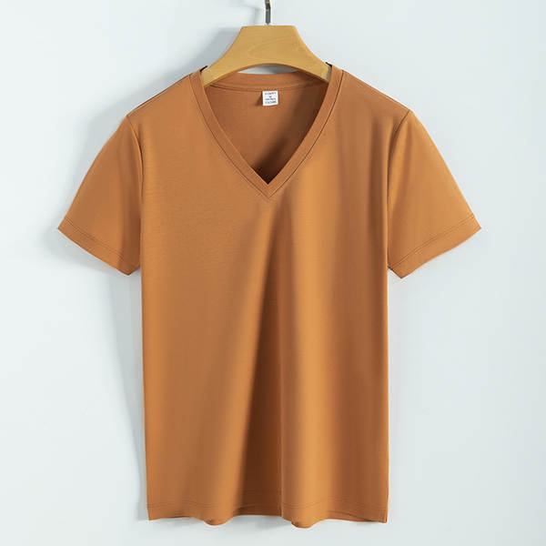 Camiseta feminina de algodão curta