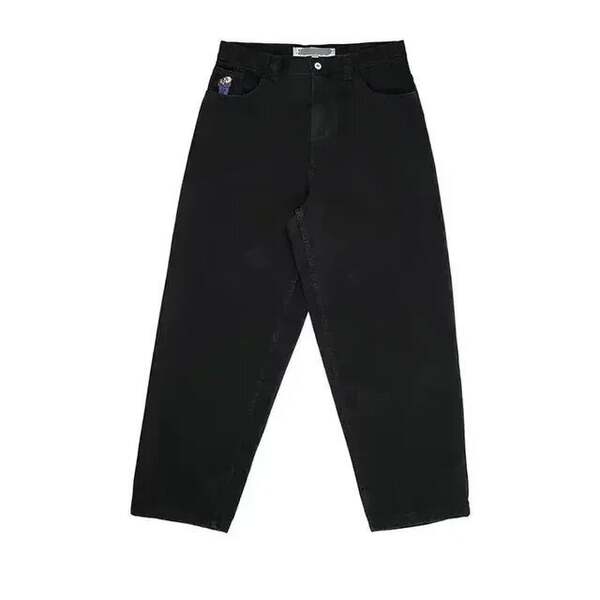 Polar Big Boy jeans Y2K Hip-Hop desenho de desenho animado penteado azul solto jeans homens