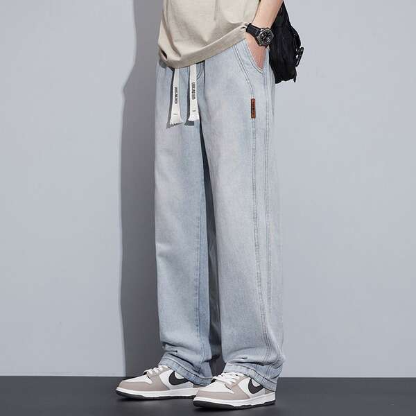Calça jeans masculina larga e confortável