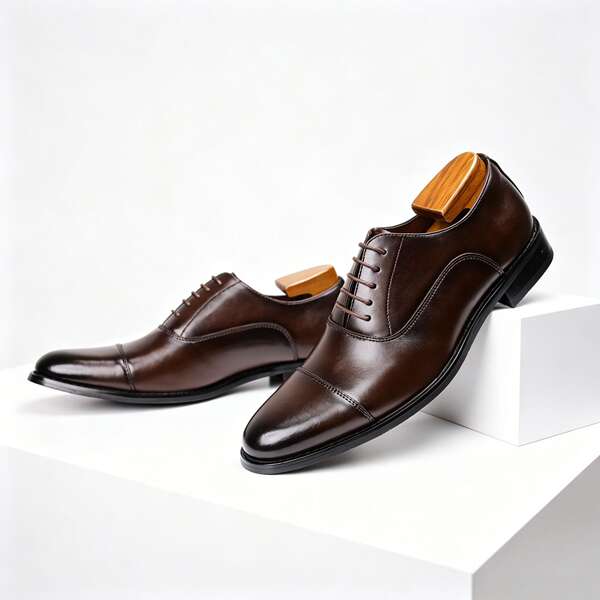 Sapatos de couro Oxford masculino