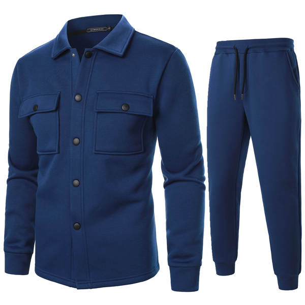 Novas tendências do comércio exterior masculino botões de primavera e outono de casaco de lazer 2 peças