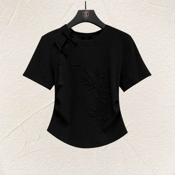 Camisa feminina de algodão com estampado