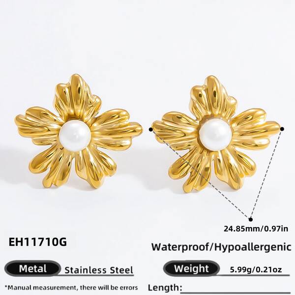 Brinco Pérola Aro 18K Ouro