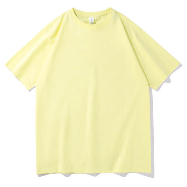 T-shirt de algodão puro para homens de peso pesado de 230 g de pulso diário para homens de pulso curto