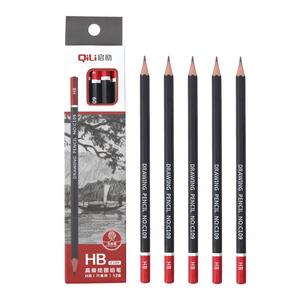 Desenho de lápis de arte 2B lápis 2b uma caixa estudante pintura 2h-14b desenho de madeira de madeira rápida de escrita de lápis kit atacado